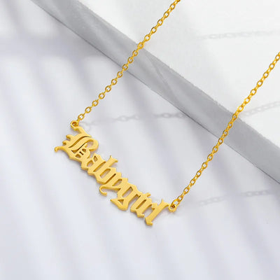 Babygirl Name Necklace | Gold Name Necklace | lilpuckers